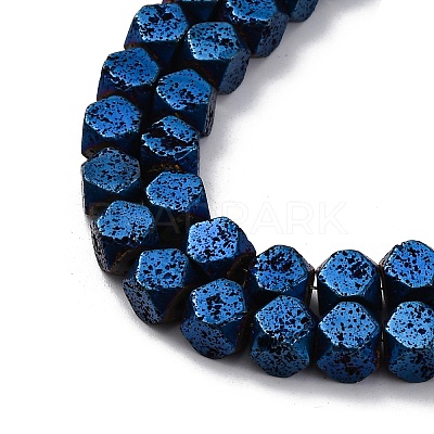 Electroplated Natural Lava Rock Beads Strands G-A256-C01-01F-1