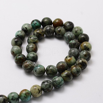 Natural African Turquoise(Jasper) Round Beads Strands G-E329-6mm-41-1