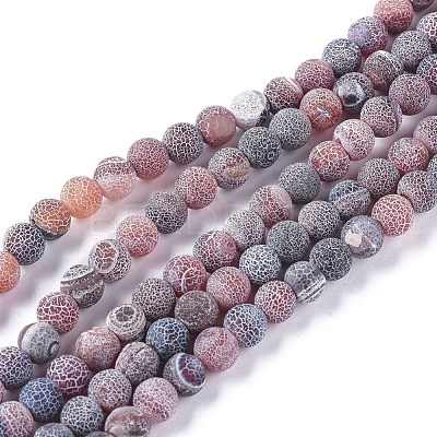 Natural Weathered Agate Beads Strands G-L534-03-6mm-1