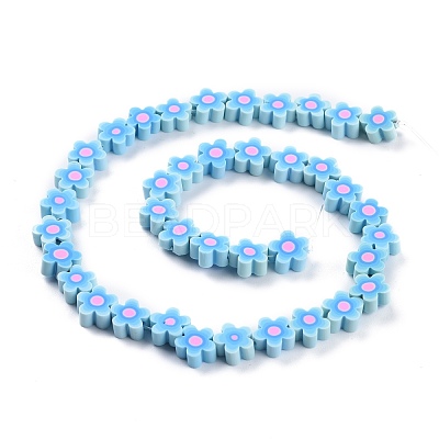 Handmade Flower Polymer Clay Beads Strands CLAY-M003-07J-1