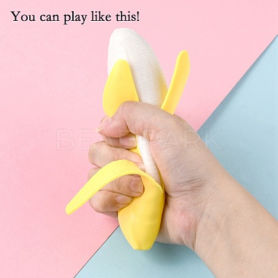 TPR Peeled Banana Stress Toy AJEW-L088-01-1
