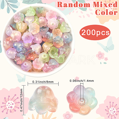 200Pcs Transparent Glass Beads Caps GLAA-PA0001-21-1