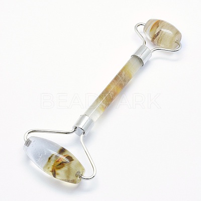 Tigerskin Glass Brass Face Massager MRMJ-G009-17P-1