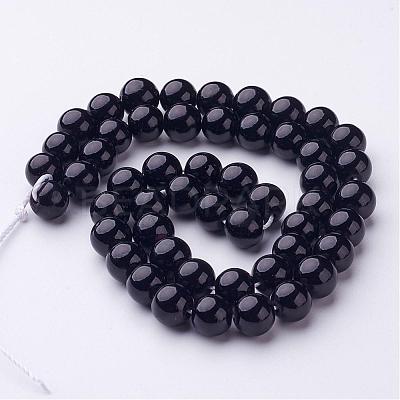 Natural Mashan Jade Round Beads Strands G-D263-8mm-XS32-1