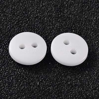 2-Hole Flat Round Resin Sewing Buttons for Costume Design BUTT-E119-20L-19-1