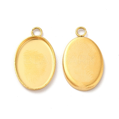 Ion Plating(IP) 304 Stainless Steel Pendant Cabochon Settings X-STAS-F167-12G-1