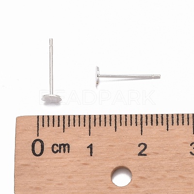 925 Sterling Silver Flat Pad  Stud Earring Findings STER-K167-045C-S-1