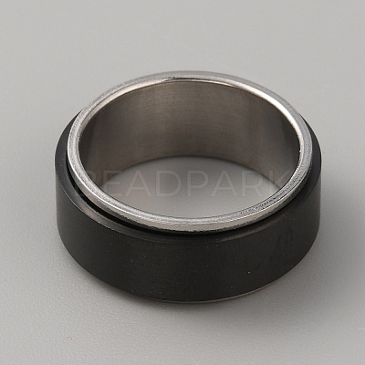 304 Stainless Steel Plain Rotating Finger Ring LS-RJEW-WH0011-10A-EB-1