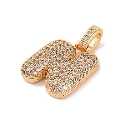 Brass Micro Pave Cubic Zirconia Pendants KK-C076-29N-G01-1