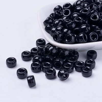Opaque Acrylic European Beads X-PL338-45-1