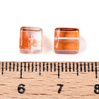 Baking Paint Transparent Glass Beads DGLA-N005-01A-08-1