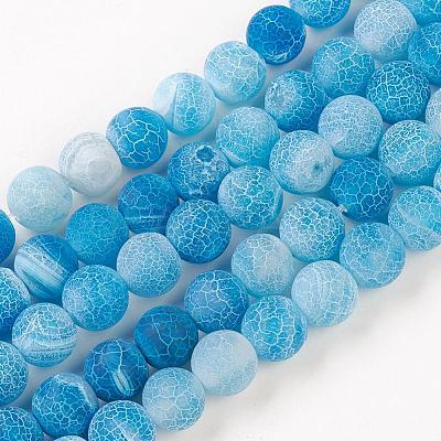 Natural Weathered Agate Beads Strands X-G-G589-8mm-14-1