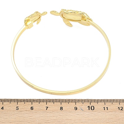 Marine Organism Brass Cuff Bangles for Women BJEW-D368-03J-G-1