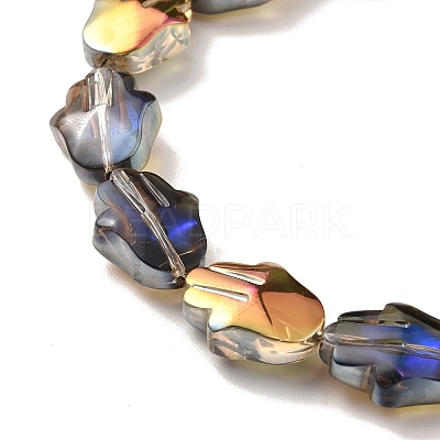 Transparent Electroplate Glass Beads Strands EGLA-F159-HR04-1