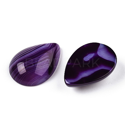 Natural Banded Agate/Striped Agate Cabochons G-T122-23H-1