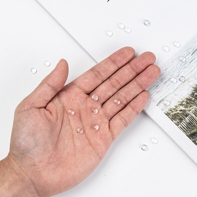 Transparent Glass Cabochons GGLA-R026-6mm-1