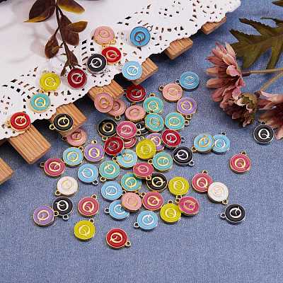 120Pcs 12 Colors Golden Plated Alloy Charms ENAM-SZ0001-64Q-1