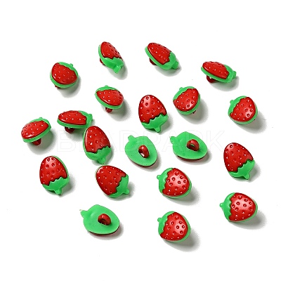 Acrylic Strawberry Shank Buttons X-BUTT-E025-03-1