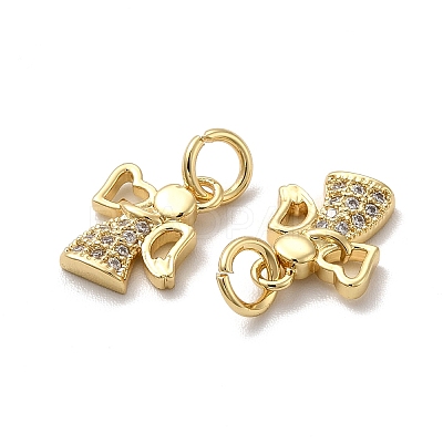 Brass Micro Pave Cubic Zirconia Pendants KK-E068-VB785-2-1