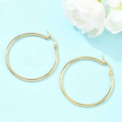 Ion Plating(IP) 304 Stainless Steel Hoop Earrings EJEW-N0016-11G-F-1