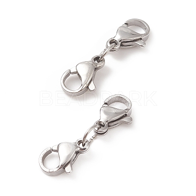 Non-Tarnish 304 Stainless Steel Double Lobster Claw Clasps STAS-E163-57P-B-1