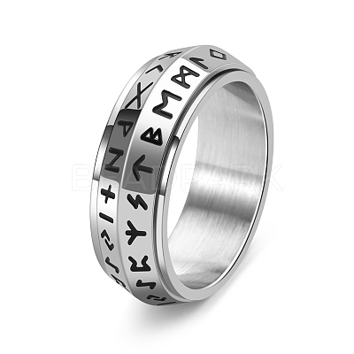 Rotatable Stainless Steel Finger Ring PW-WG27E87-08-1