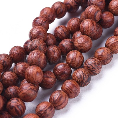 Wood Beads Strands WOOD-F008-03-B-1