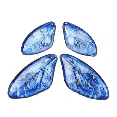 4Pcs Transparent Epoxy Resin Butterfly Wings Pendants RESI-C057-01C-1