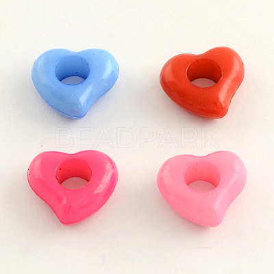Opaque Acrylic European Beads SACR-Q099-M93-1