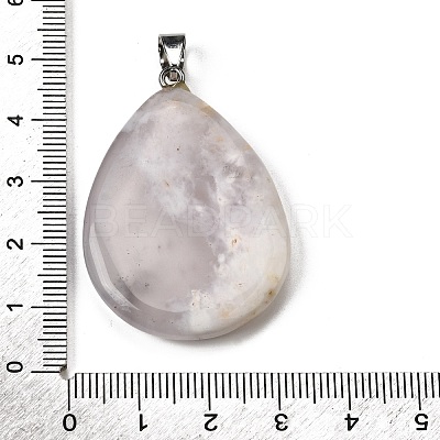 Natural White Cherry Blossom Agate Pendants G-F820-14P-17-1