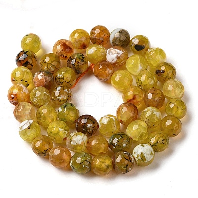 Dyed & Heated Natural Fire Crackle Agate Beads Strands G-P539-B01-13-1