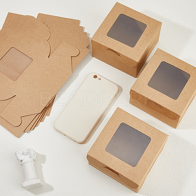 Square Kraft Paper Storage Gift Boxes CON-WH0095-81A-01-1