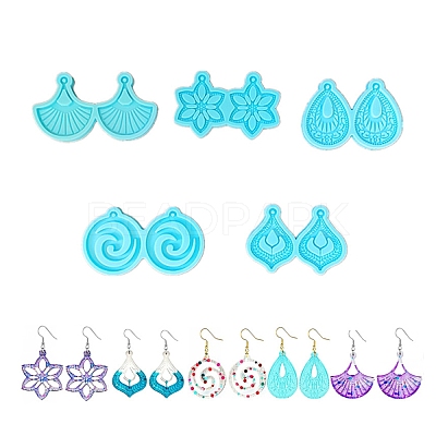 Mixed Shapes DIY Pendant Silicone Molds DIY-TAC0012-26-1
