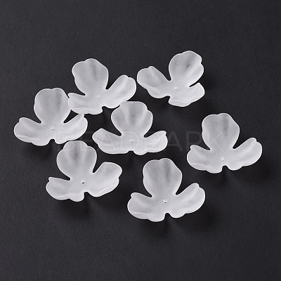 3-Petal Transparent Acrylic Bead Caps OACR-A017-11-1
