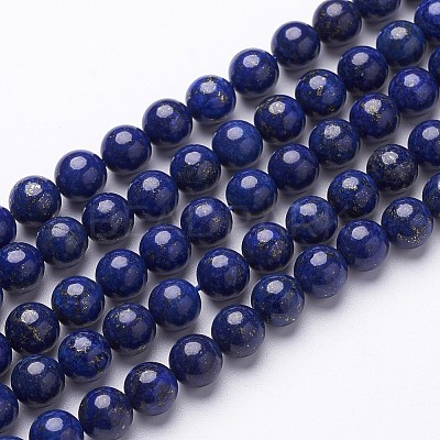 Dyed Grade A Natural Lapis Lazuli Beads Strands GSR8mmC123-1