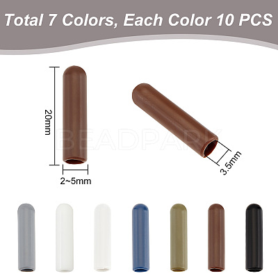 70Pcs 7 Style Plastic Aglets for Shoelaces KY-PH0001-84-1