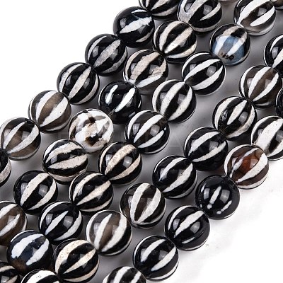 Tibetan Style dZi Beads Strands G-C133-A01-02-1