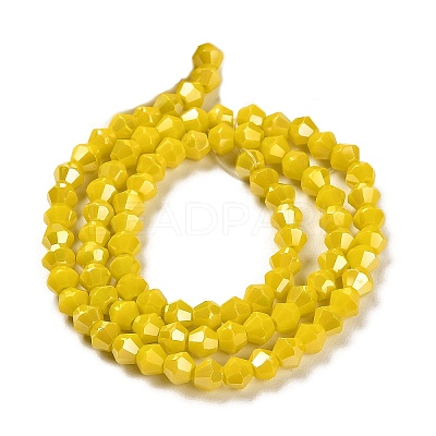 Opaque Solid Color Electroplate Glass Beads Strands GLAA-F029-P4mm-A05-1