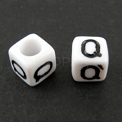 Letter Acrylic European Large Hole Beads X-OPDL-R050-10mm-Q-1