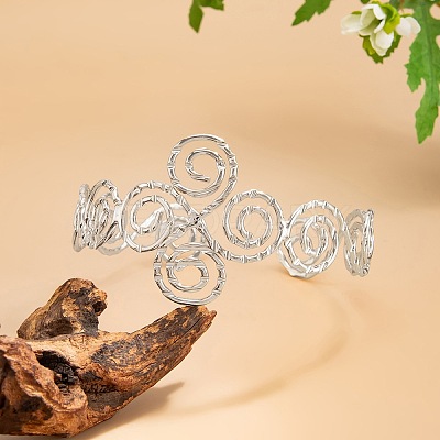 Iron Spiral Knot Upper Arm Cuff Bangles for Women WG4ED01-02-1