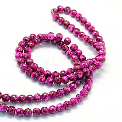 Baking Paint Glass Round Bead Strands DGLA-Q019-8mm-72-1