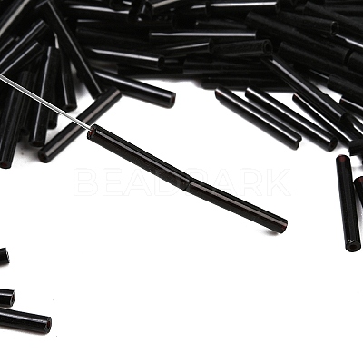 Opaque Glass Bugle Beads SEED-R028-2x18-C01-1