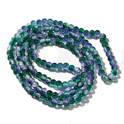 Crackle Glass Beads Strands CCG-C002-6mm-03-1