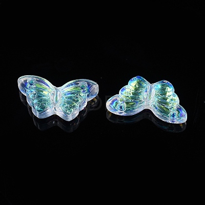 Electroplate Transparent Glass Beads EGLA-L027-E-A02-1
