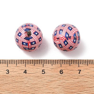 Independence Day Themes Wood European Beads WOOD-I014-01A-1