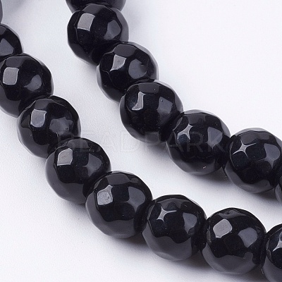 Natural White Jade Bead Strands G-R166-8mm-14-1
