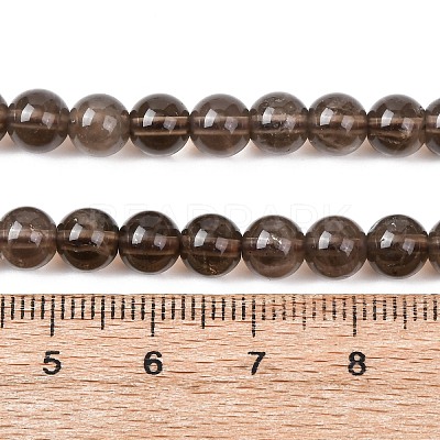 Natural Smoky Quartz Round Beads Strands G-E329-6mm-38B-1