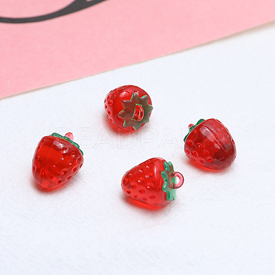 Transparent Resin Imitation Fruit Pendants INS-PW0001-02C-01-1