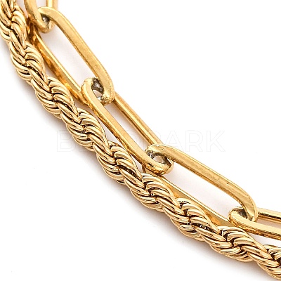 304 Stainless Steel Multi-Strand Chain Bracelets BJEW-G711-03D-G-1