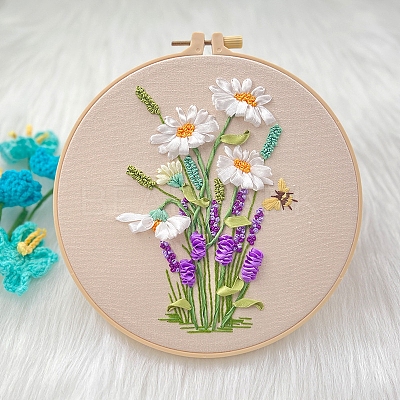 DIY 3D Bouquet Pattern Embroidery Starter Kits PW-WG78780-03-1